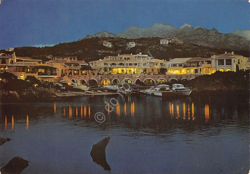 Cartolina Sardegna Costa Smeralda Arzachena Porto Cervo Notturno 1977 (Sassari)