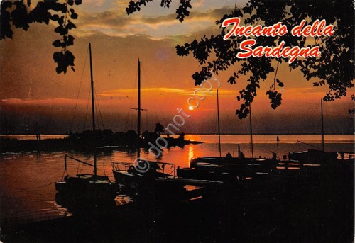 Cartolina Sardegna S. Antioco ( timbro Postale) tramonto barche 1983 …