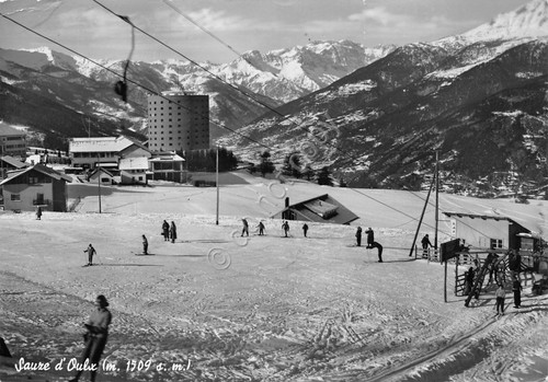 Cartolina Sauze d' Oulx pista da sci skilift animata sci …