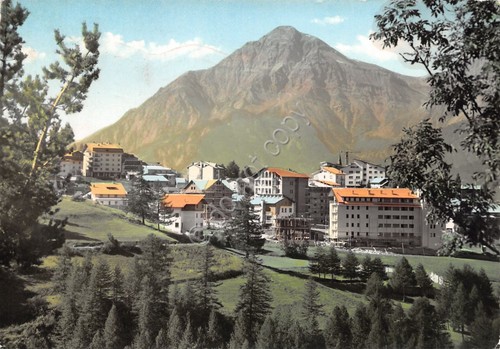 Cartolina Sauze D'Oulx scorcio panoramico condomini 1966