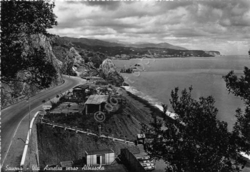 Cartolina Savona Via Aurelia verso Albissola NVG