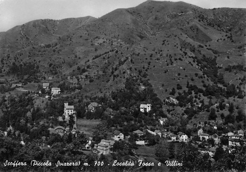 Cartolina Scoffera Fossa e Villini panorama 1958