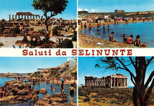 Cartolina Selinunte vedute varie e spiaggia (Trapani)