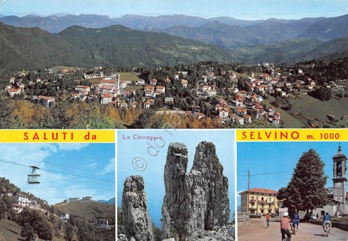 Cartolina Selvino 4 vedute 1969 (Bergamo)