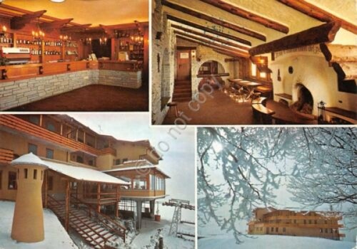 Cartolina Selvino Rifugio M. Poieto timbro rifugio vedute varie