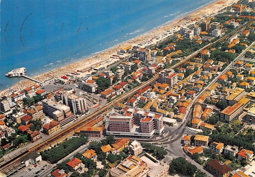 Cartolina Senigallia panorama aereo 1981 (Ancona)