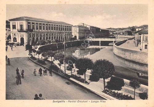 Cartolina Senigallia Portici Ercolani Lungo Misa animata