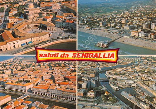 Cartolina Senigallia vedute aeree varie 1981 (Ancona)