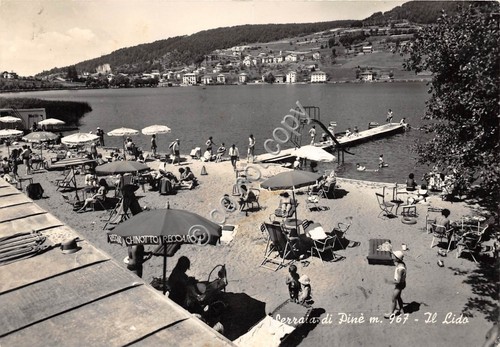 Cartolina Serraia di Pinè lido 1955