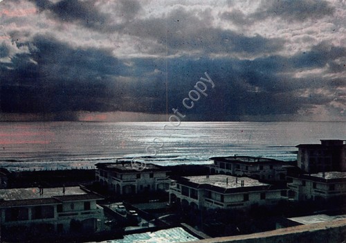 Cartolina Sessa Aurunca Baia Murena sotto la pioggia 1975 (Caserta)