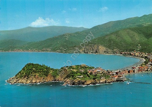 Cartolina Sestri Levante panorama aereo