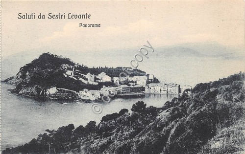 Cartolina Sestri Levante Panorama dall'alto