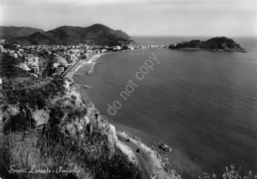 Cartolina Sestri Levante penisola 1955
