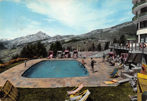 Cartolina Sestriere Albergo Principe Piscina 1963