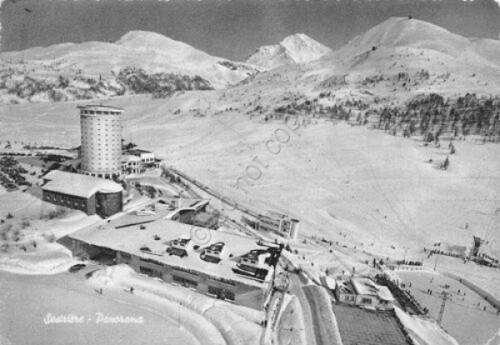 Cartolina Sestriere panorama 1956 (Torino)