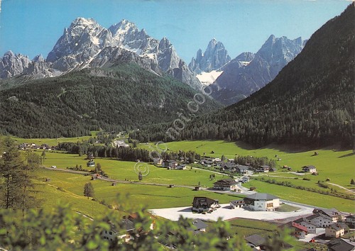 Cartolina Sexten panorama paese 1994