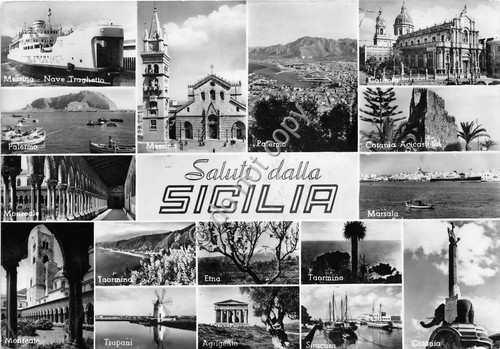 Cartolina Sicilia saluti da vedutine (Altre tematiche)
