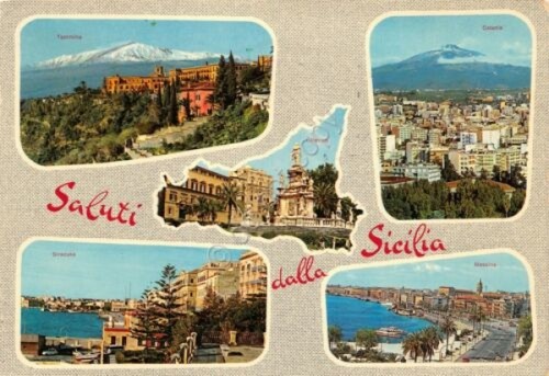 Cartolina Sicilia vedute varie Località 1974 (Palermo)