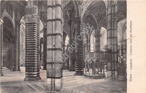 Cartolina Siena Cattedrale Interno visto dal Presbiterio