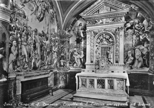 Cartolina Siena Chiesa S. Domenico Cappella S. Caterina con affreschi …