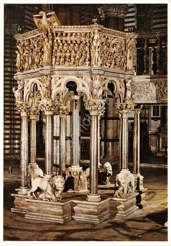 Cartolina Siena Duomo Interno Pulpito