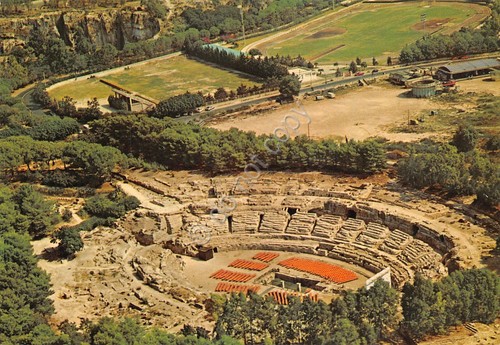 Cartolina Siracusa Anfiteatro Romano dall'alto anni '70