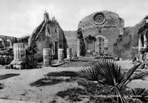 Cartolina Siracusa Basilica Catacombe San Giovanni 1967