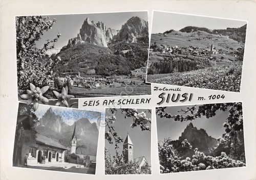 Cartolina Siusi Seis am Schlern vedute 1967 (Bolzano)