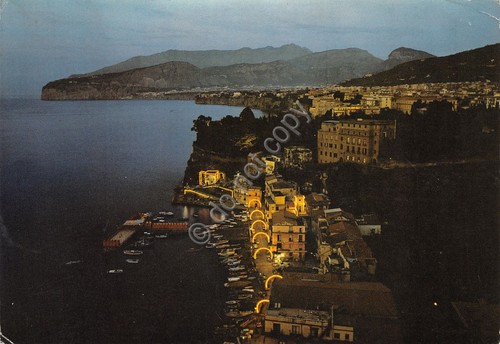 Cartolina Sorrento panorama notturno 1978 (Napoli)