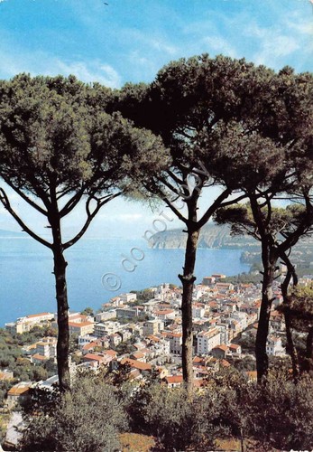Cartolina Sorrento panorama paese dall'alto 1970