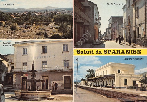 Cartolina Sparanise vedute varie paese anni '80
