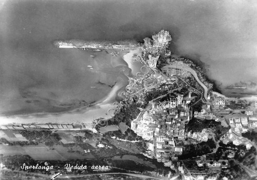 Cartolina Sperlonga panorama aereo anni '60