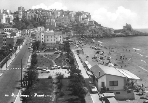 Cartolina Sperlonga panorama spiaggia strada case anni '60