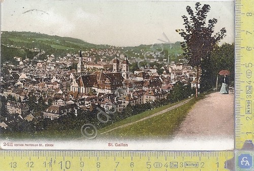 Cartolina St. Gallen -View - colored - Vg Suisse Congo …