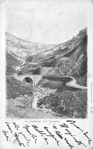 Cartolina St. Gothard Val Tremola 1900