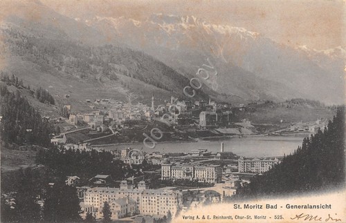 Cartolina St Moritz Bad Generalansicht 1905