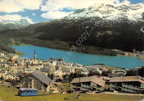Cartolina St. Moritz view panorama 1980