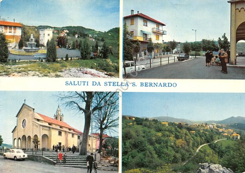 Cartolina Stella San Bernardo vedute chiesa piazza case 1978