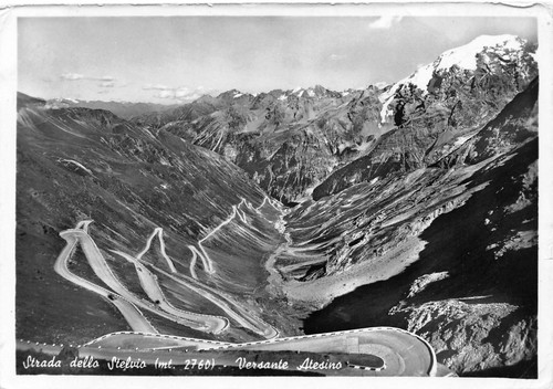 Cartolina Strada dello Stelvio Versante Alto Atesino 1960 (Sondrio)