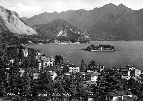 Cartolina Stresa e Isola Bella Lago Maggiore 1965 panorama dall'alto