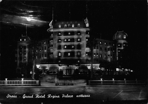 Cartolina Stresa Grand Hotel regina Palace Notturno