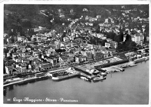 Cartolina Stresa Panorama dall' alto 1957