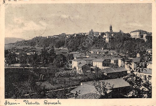 Cartolina Strevi Veduta Generale 1936 con segnatasse cent 20