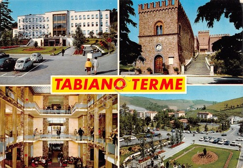 Cartolina Tabiano Terme vedute (Parma)