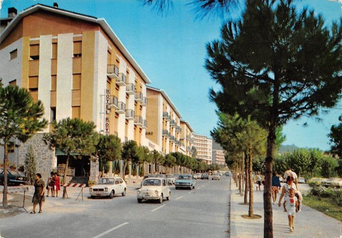 Cartolina Tabiano Viale delle Terme 1974