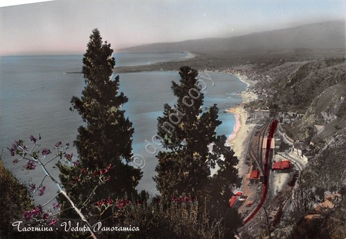 Cartolina Taormina veduta panoramica (Messina)