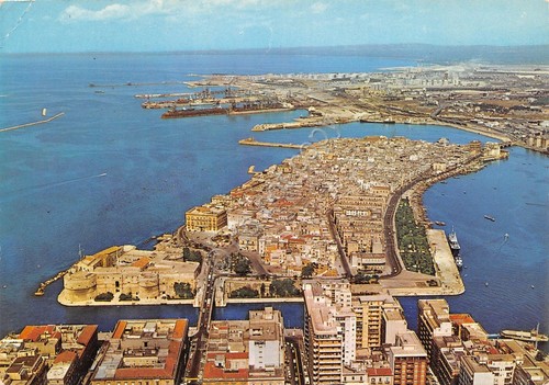 Cartolina Taranto Città Vecchia panorama aereo