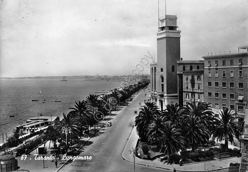 Cartolina Taranto Lungomare 1956