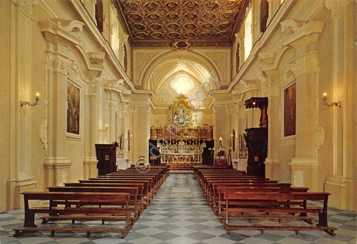 Cartolina Teano Chiesa S. Francesco interno anni '80