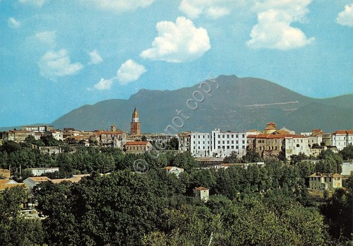 Cartolina Teano panorama paese case anni '80
